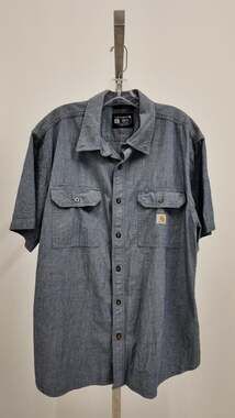 Carhartt Men's Loose Fit Short Sleeve Button Down Work Shirt - Size XL